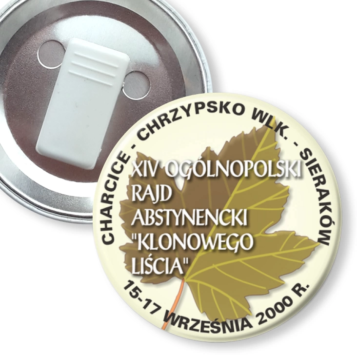 przypinka z żabką XIV Ogólnopolski Rajd Abstynencki Klonowego Liścia