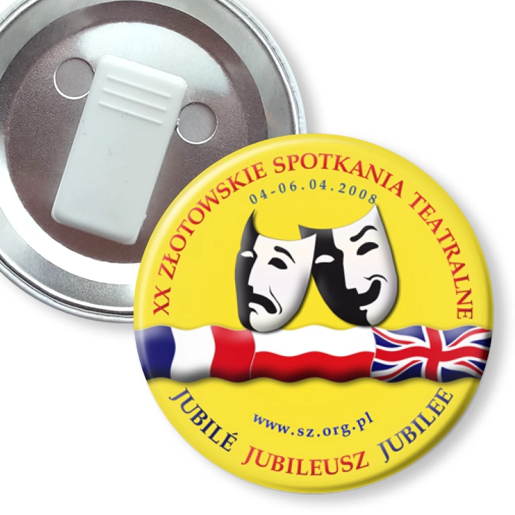 przypinka z żabką XX Złotowskie Spotkania Teatralne