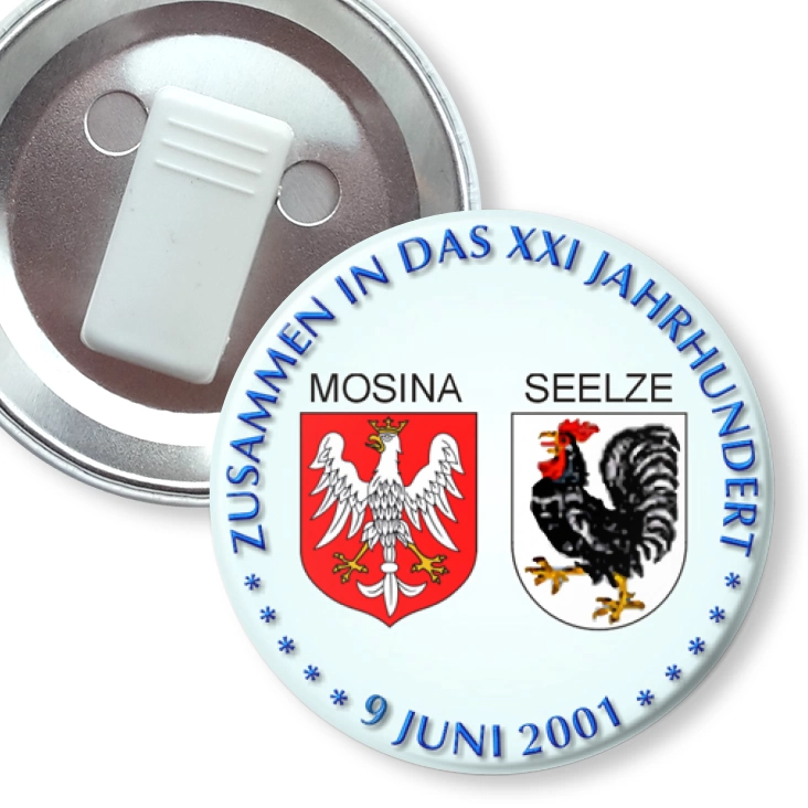 przypinka z żabką ZUSAMMEN IN DAS XXI JAHRUNDERT