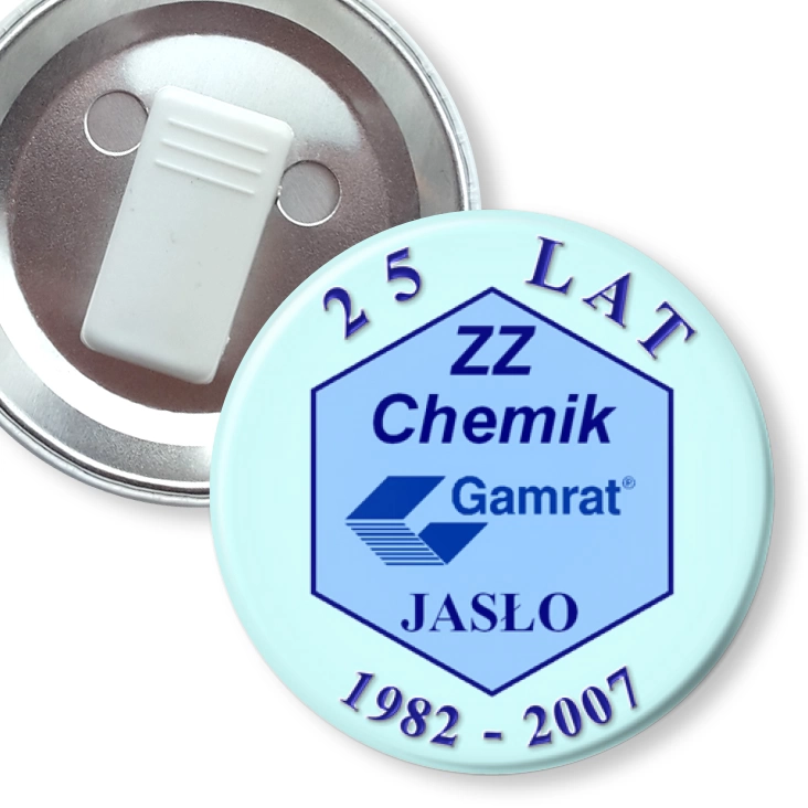przypinka z żabką ZZ Chemik Jasło - 25 lat