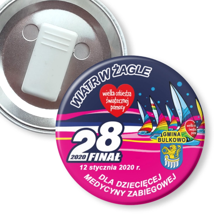 przypinka z żabką 28 Finał WOŚP Bulkowo