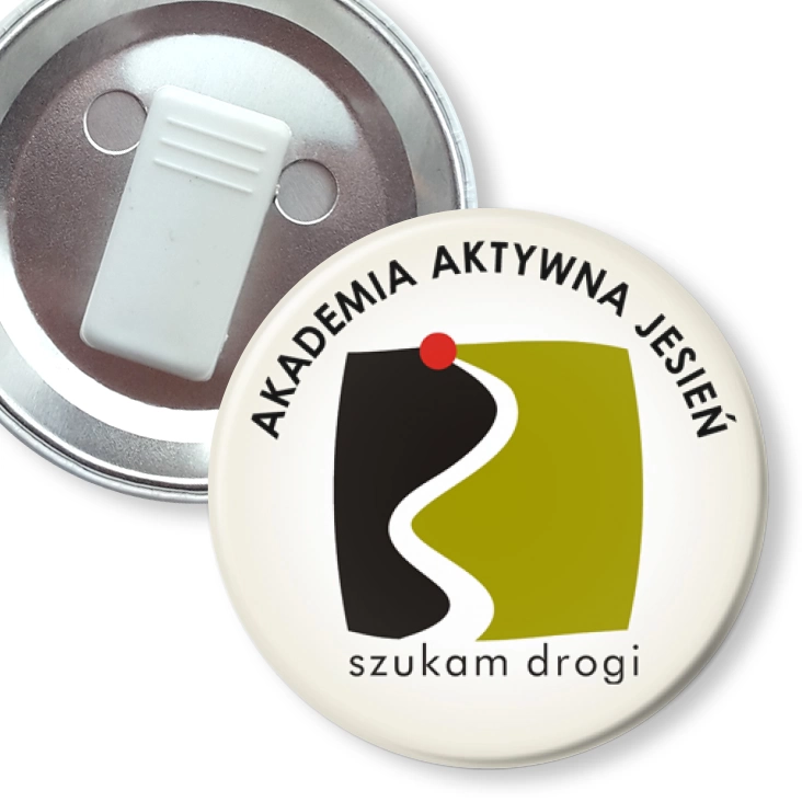przypinka z żabką Akademia Aktywna Jesień