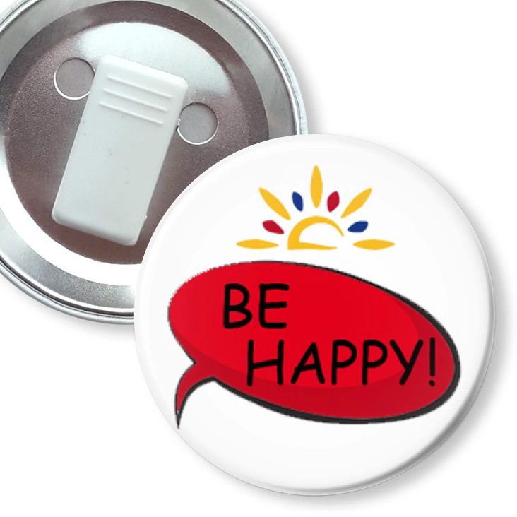 przypinka z żabką Be happy!