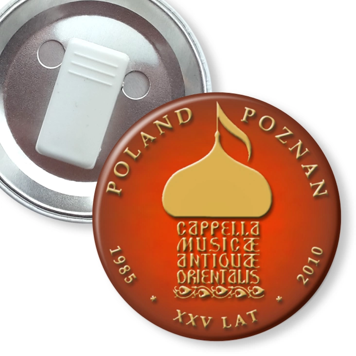 przypinka z żabką Capella Musiqae Antiquae Orientalis