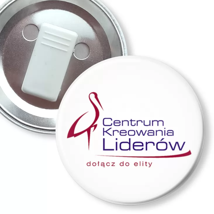 przypinka z żabką Centrum Kreowania Liderów