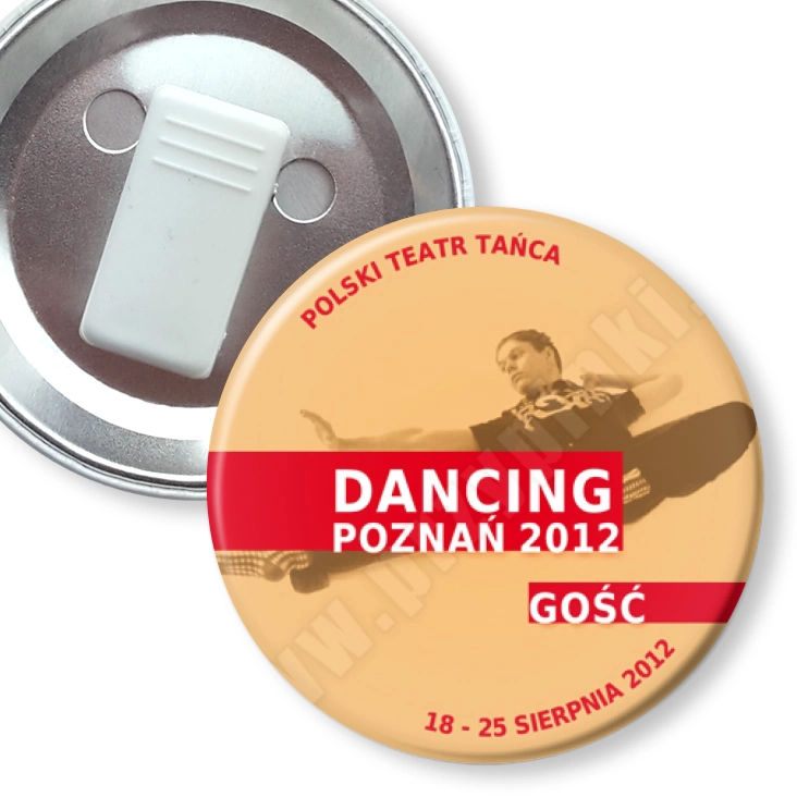 przypinka z żabką Dancing Poznań 2012 - gość