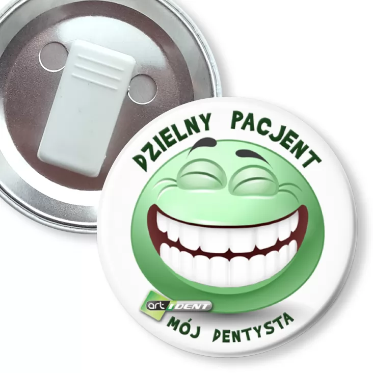przypinka z żabką Dzielny Pacjent