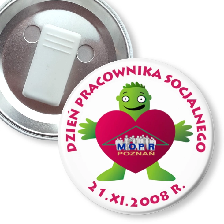 przypinka z żabką Dzień Pracownika Socjalnego
