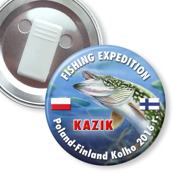 przypinka z żabką Fishing expedition