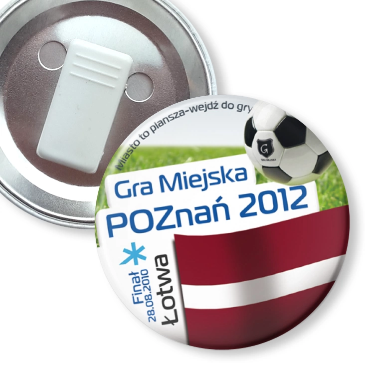 przypinka z żabką Gra Miejska - Poznań 2012 - Łotwa