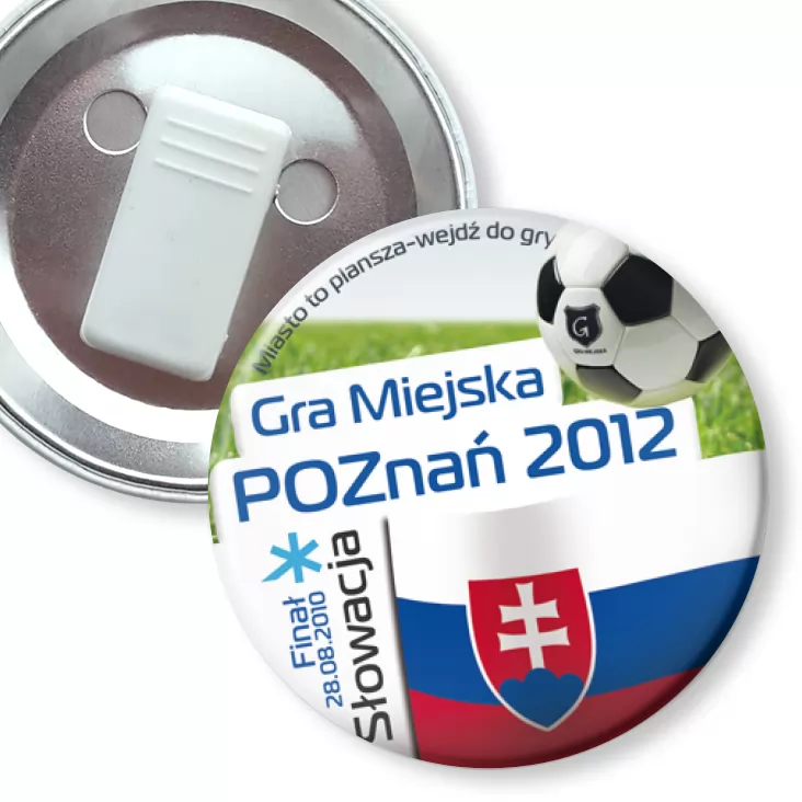 przypinka z żabką Gra Miejska - Poznań 2012 - Słowacja