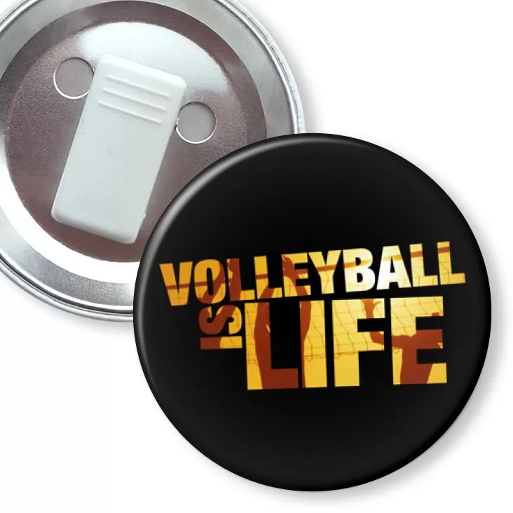 przypinka z żabką I love volleyball