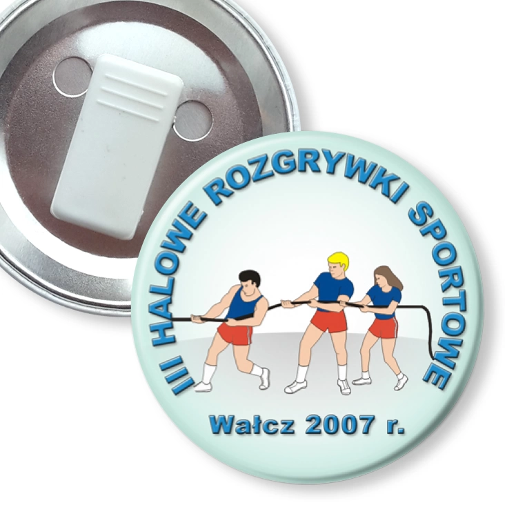 przypinka z żabką III Halowe Rozgrywki Sportowe
