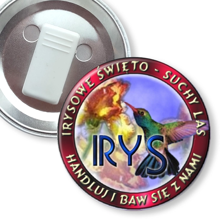 przypinka z żabką Irysowe Święto - Suchy Las