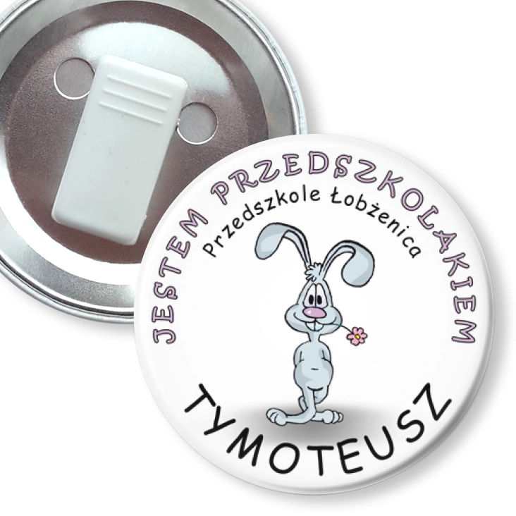 przypinka z żabką Jestem przedszkolakiem