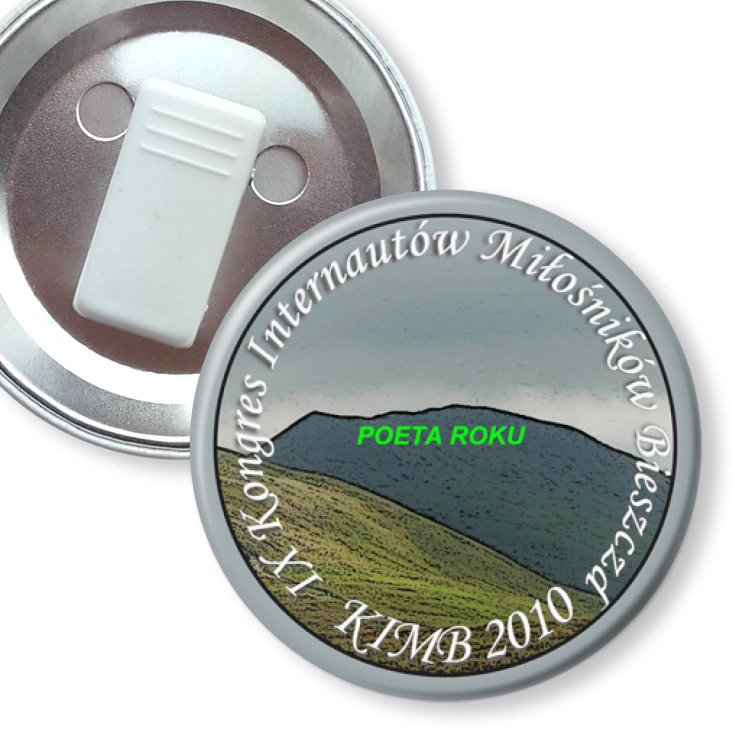przypinka z żabką KIMB 2010 - poeta roku