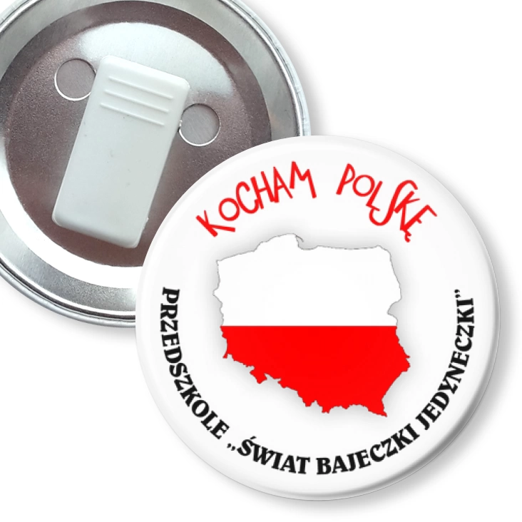 przypinka z żabką Kocham Polskę