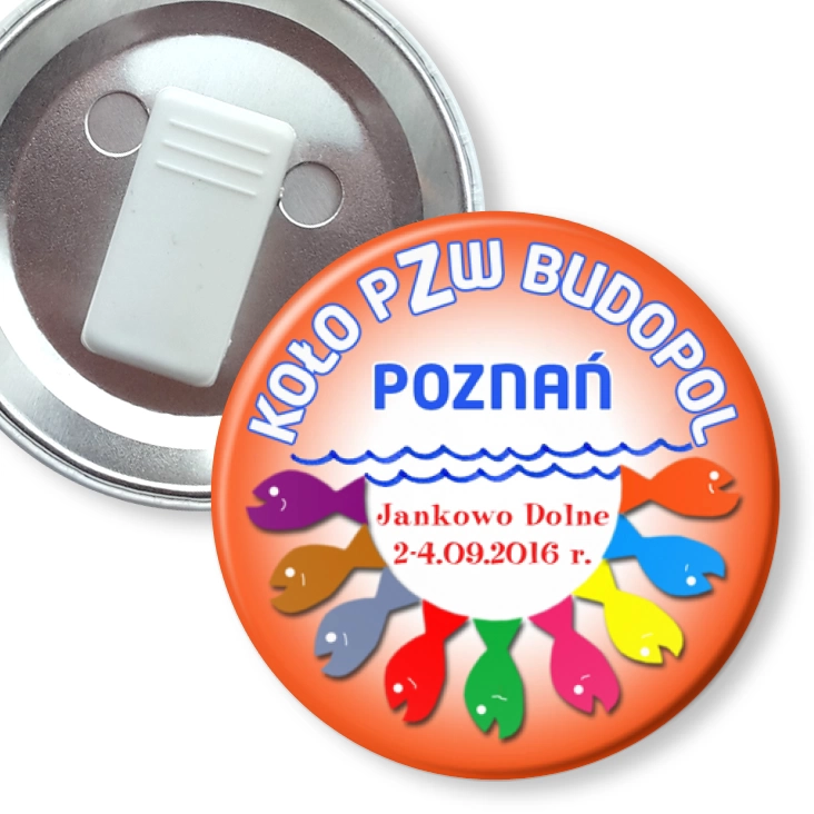 przypinka z żabką Koło PZW Budopol