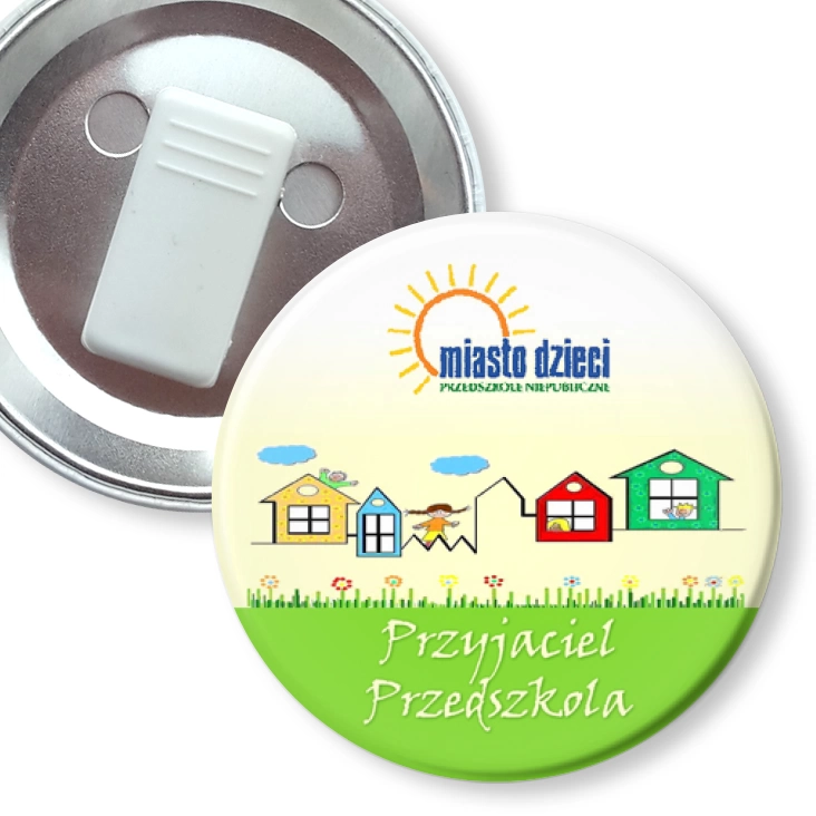 przypinka z żabką Miasto Dzieci