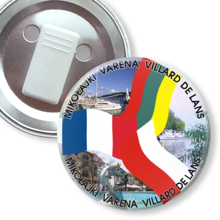 przypinka z żabką Mikołajki Varena Villard de Lans