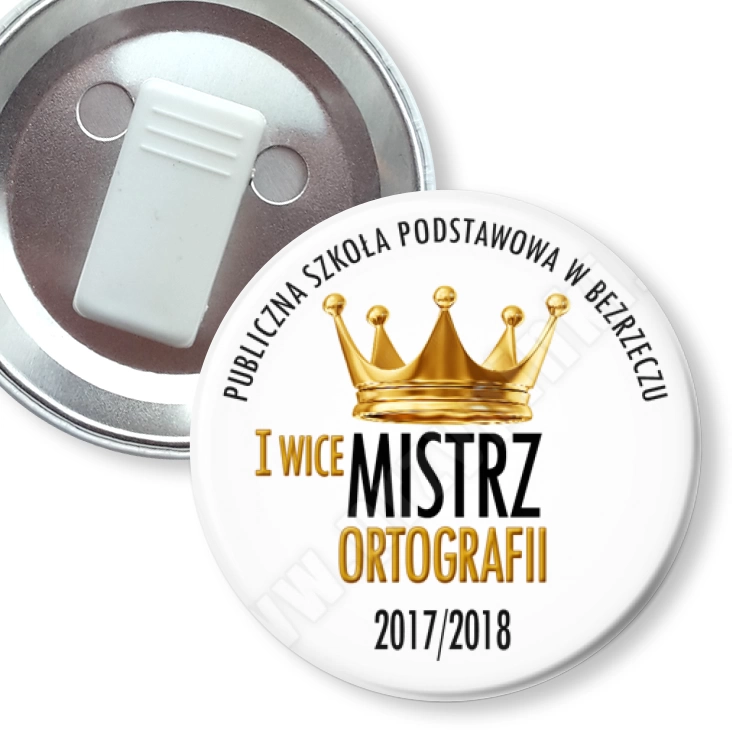 przypinka z żabką Mistrz Ortografii