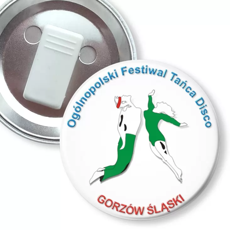 przypinka z żabką Ogólnopolski Festiwal Tańca Disco w Gorzowie Śląskim
