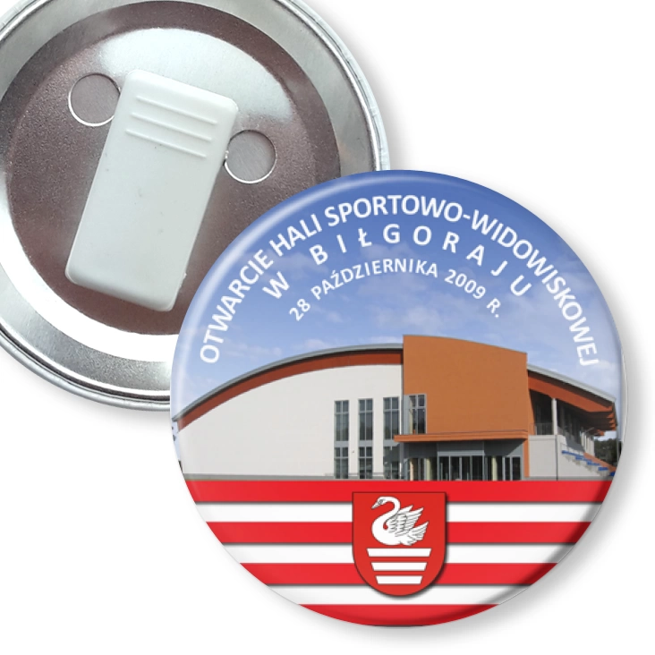 przypinka z żabką Otwarcie Hali Sportowo-widowiskowej w Biłgoraju