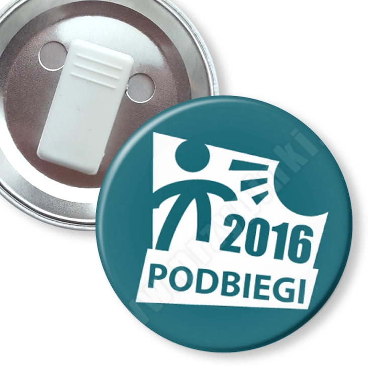 przypinka z żabką Podbiegi 2016