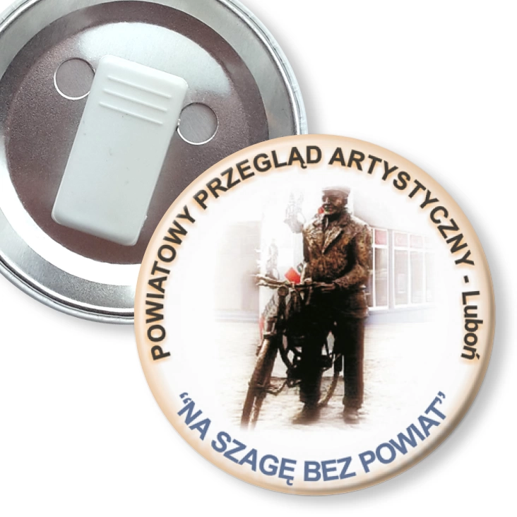 przypinka z żabką Powiatowy Przegląd Artystyczny - Luboń