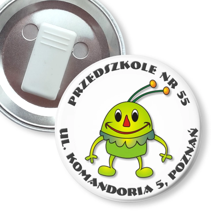 przypinka z żabką Przedszkole nr 55