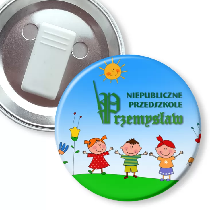 przypinka z żabką Przedszkole Przemysław Rogoźno