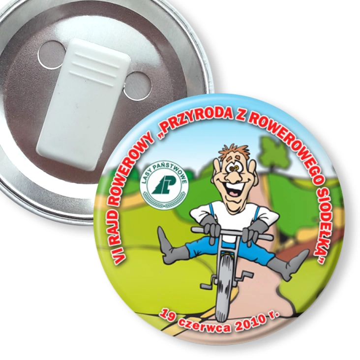 przypinka z żabką Przyroda z rowerowego siodełka