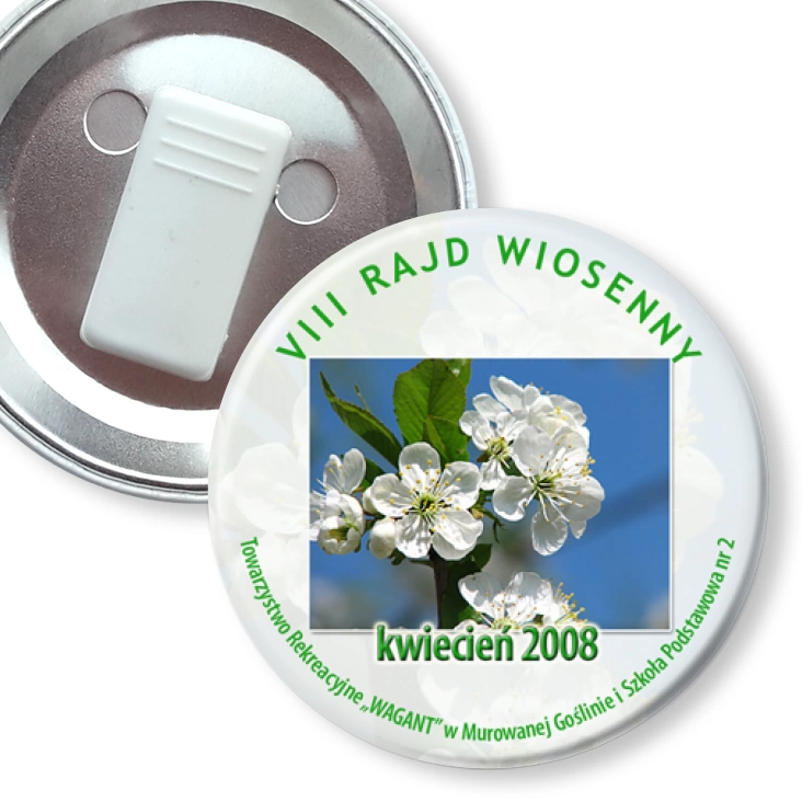 przypinka z żabką Rajd Wiosenny