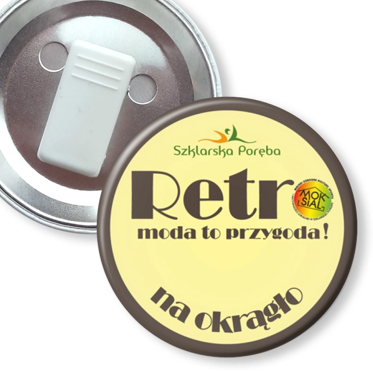 przypinka z żabką Retro