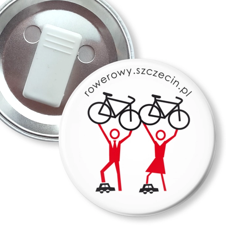 przypinka z żabką Rowerowy Szczecin