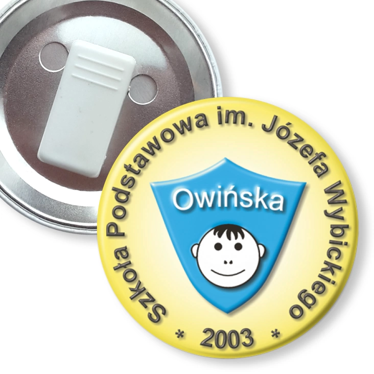 przypinka z żabką Szkoła Podstawowa w Owińskach