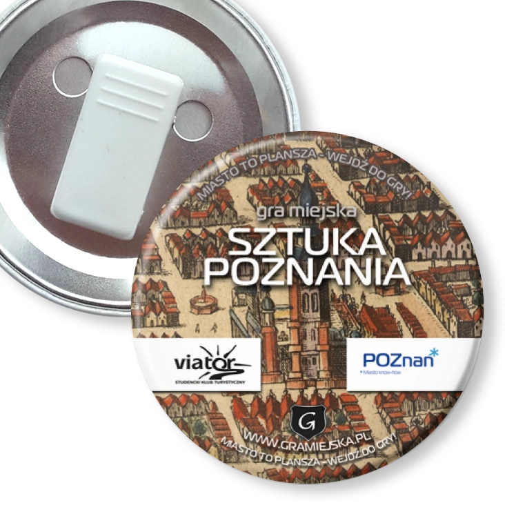 przypinka z żabką Sztuka Poznania