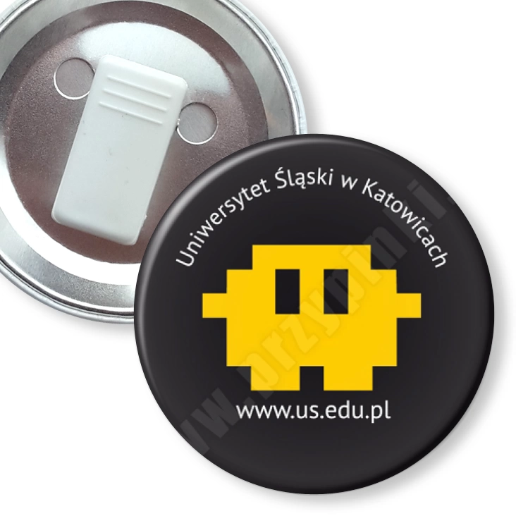 przypinka z żabką Uniwersytet Śląski w Katowicach