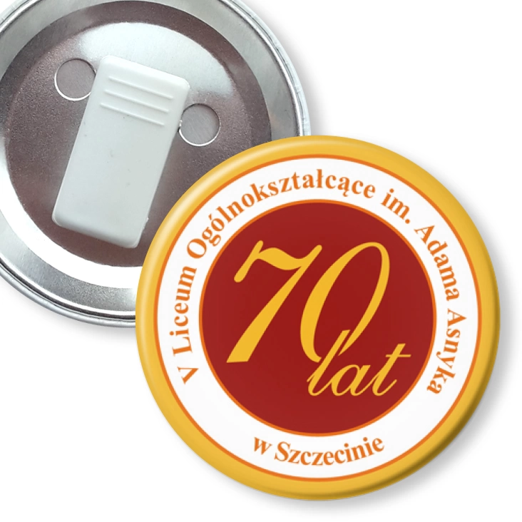 przypinka z żabką V LO Szczecin - Jubileusz 70 lat