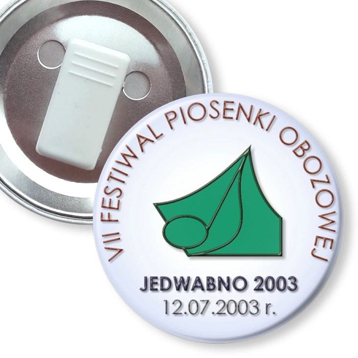 przypinka z żabką VII Festiwal Piosenki Obozowej