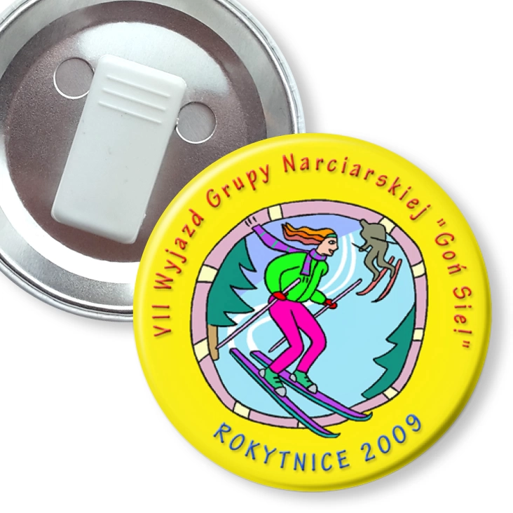 przypinka z żabką VII Wyjazd Grupy Narciarskiej Goń Sie!