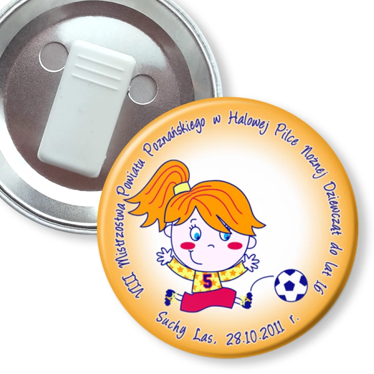 przypinka z żabką VIII Powiatowy Turniej Halowej Piłki Nożnej Dziewcząt 2011