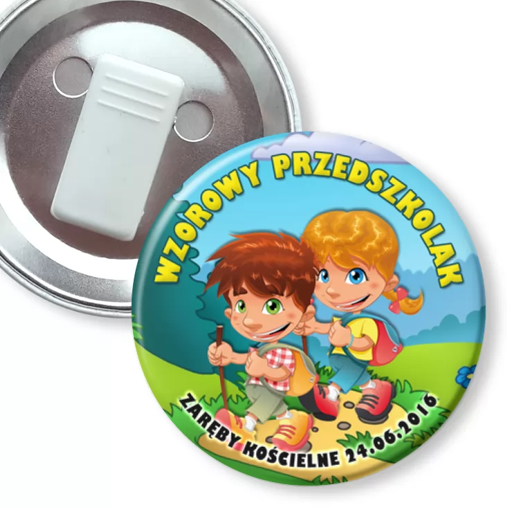 przypinka z żabką Wzorowy Przedszkolak