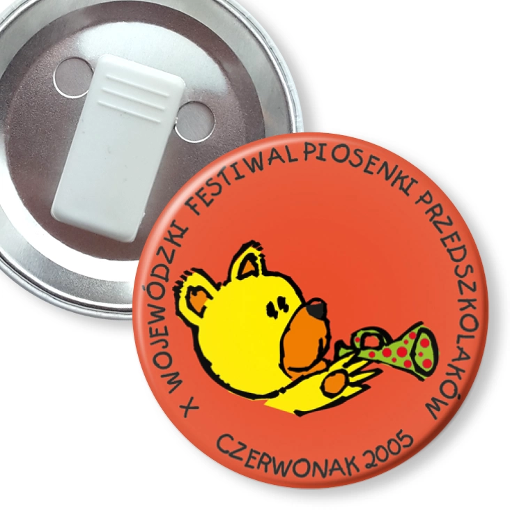 przypinka z żabką X Wojewódzki Festiwal Piosenki Przedszkolaków
