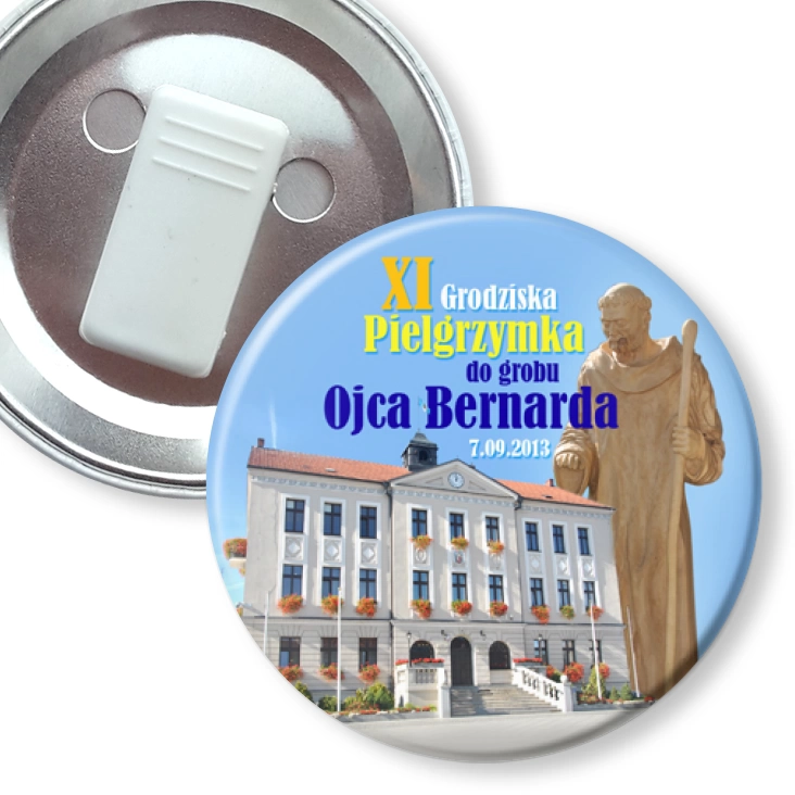 przypinka z żabką XI Grodziska Pielgrzymka do grobu Ojca Bernarda