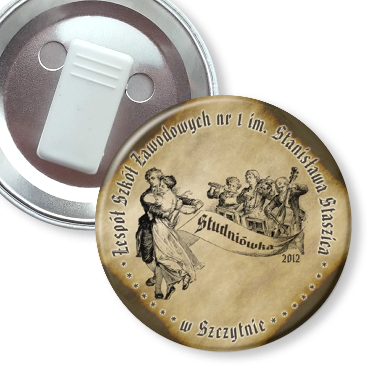 przypinka z żabką ZSZ w Szczytnie - Studniówka 2012
