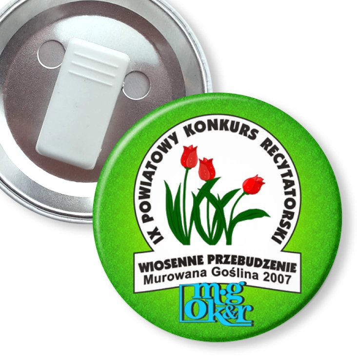 przypinka z żabką Powiatowy Konkurs Recytatorski - Wiosenne Przebudzenie 2007