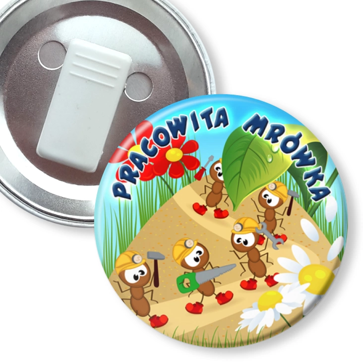 przypinka z żabką Pracowita mrówka