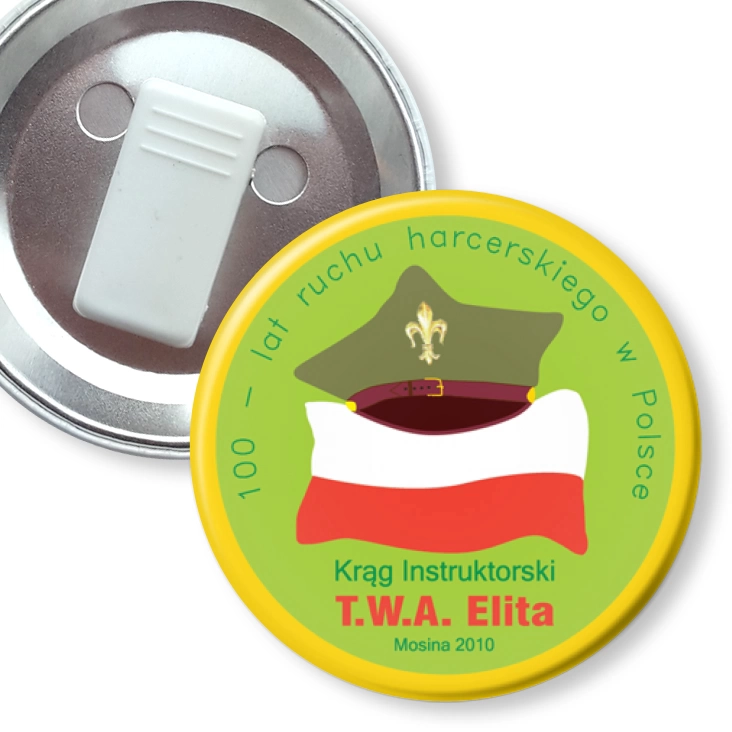 przypinka z żabką 100-lat Ruchu Harcerskiego w Polsce