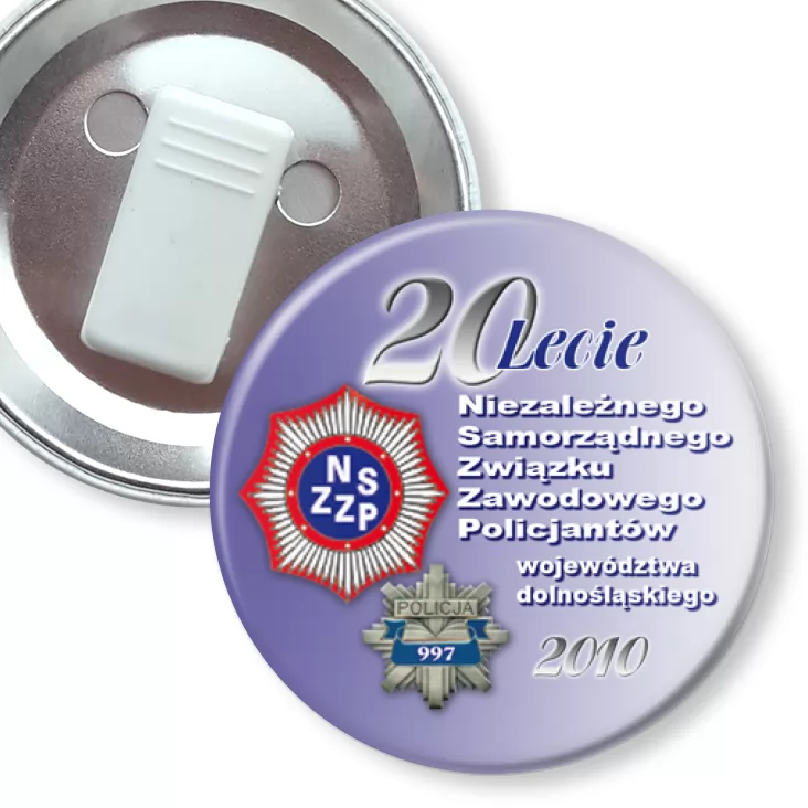 przypinka z żabką 20 lat NSZZP